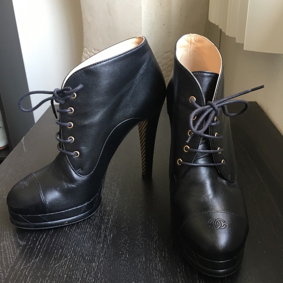 CHANEL Leather Ankle Booties - Picture 1 of 8